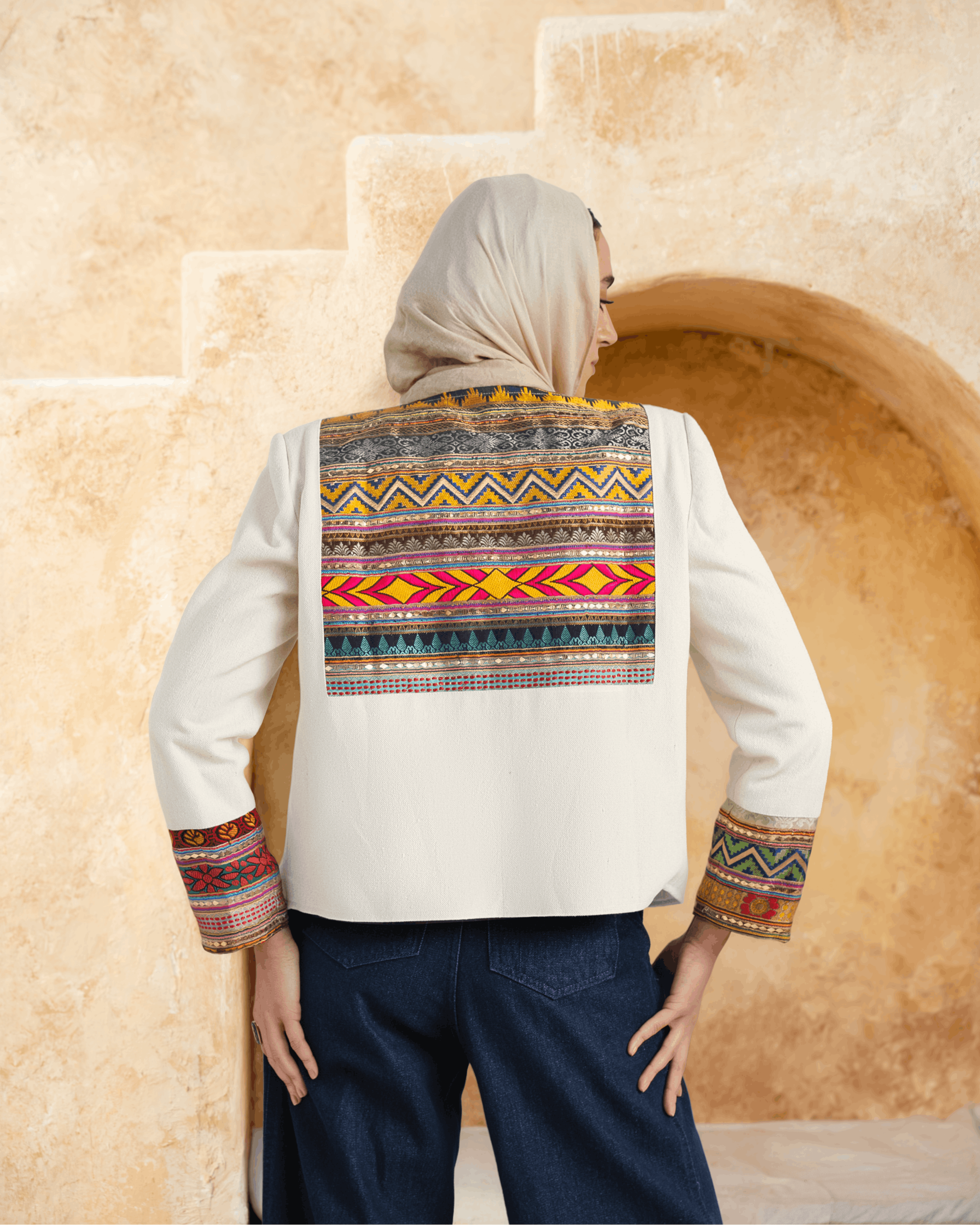 Indira Linen Jacket — Folk Edition