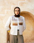 Indira Linen Jacket — Ivory Gold Edition