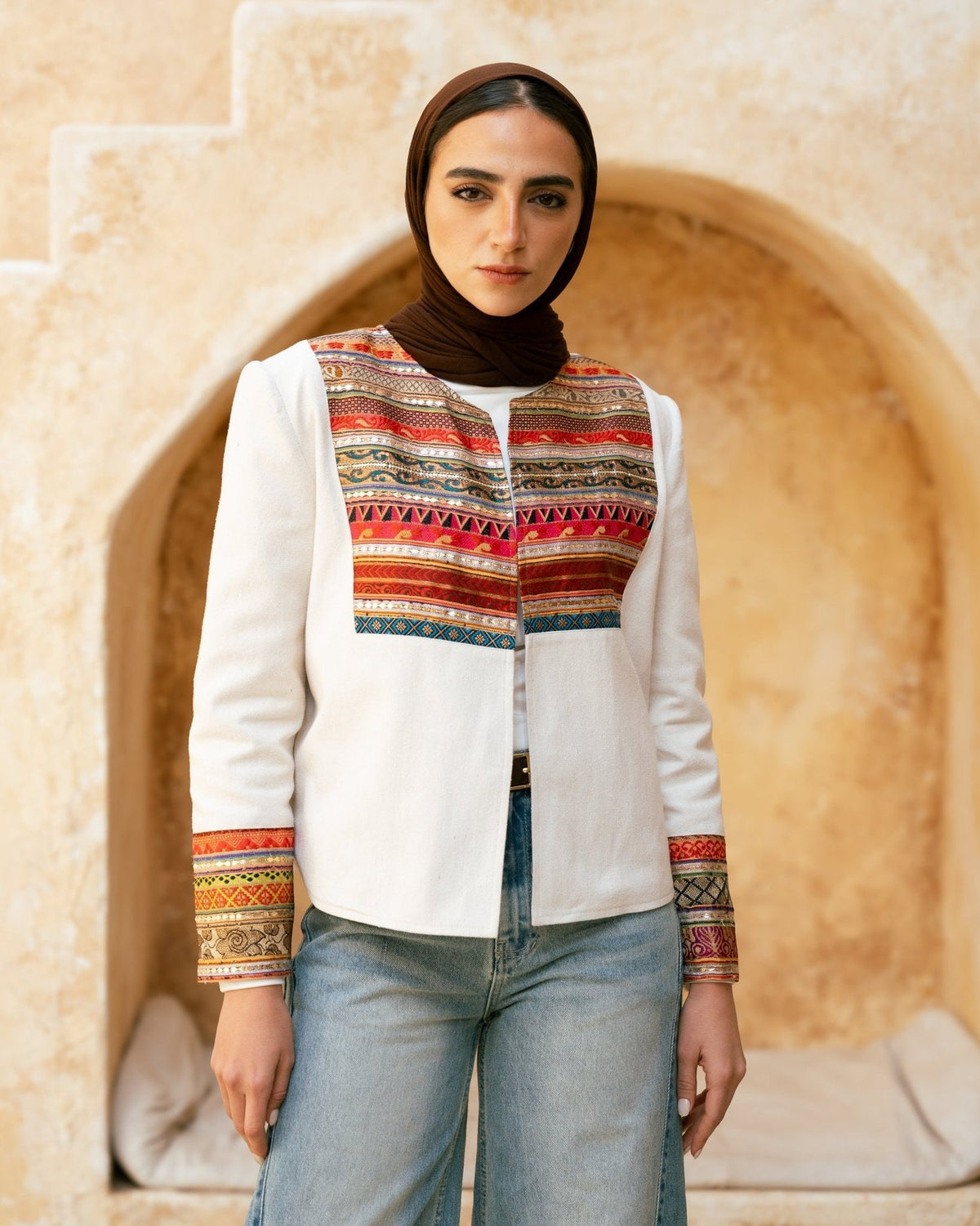 Indira Linen Jacket — Sunset Edition