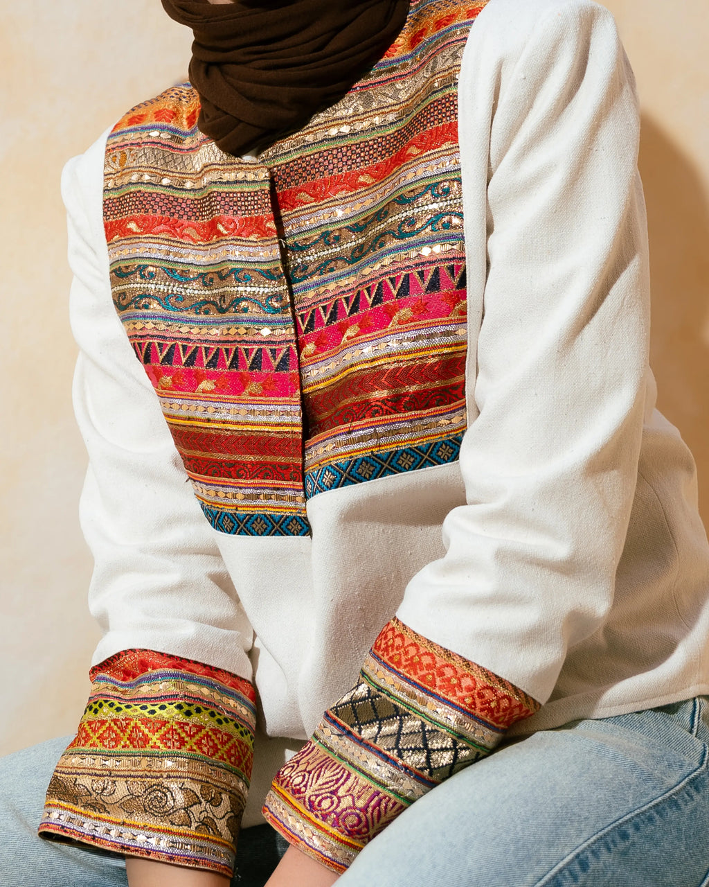 Indira Linen Jacket — Sunset Edition