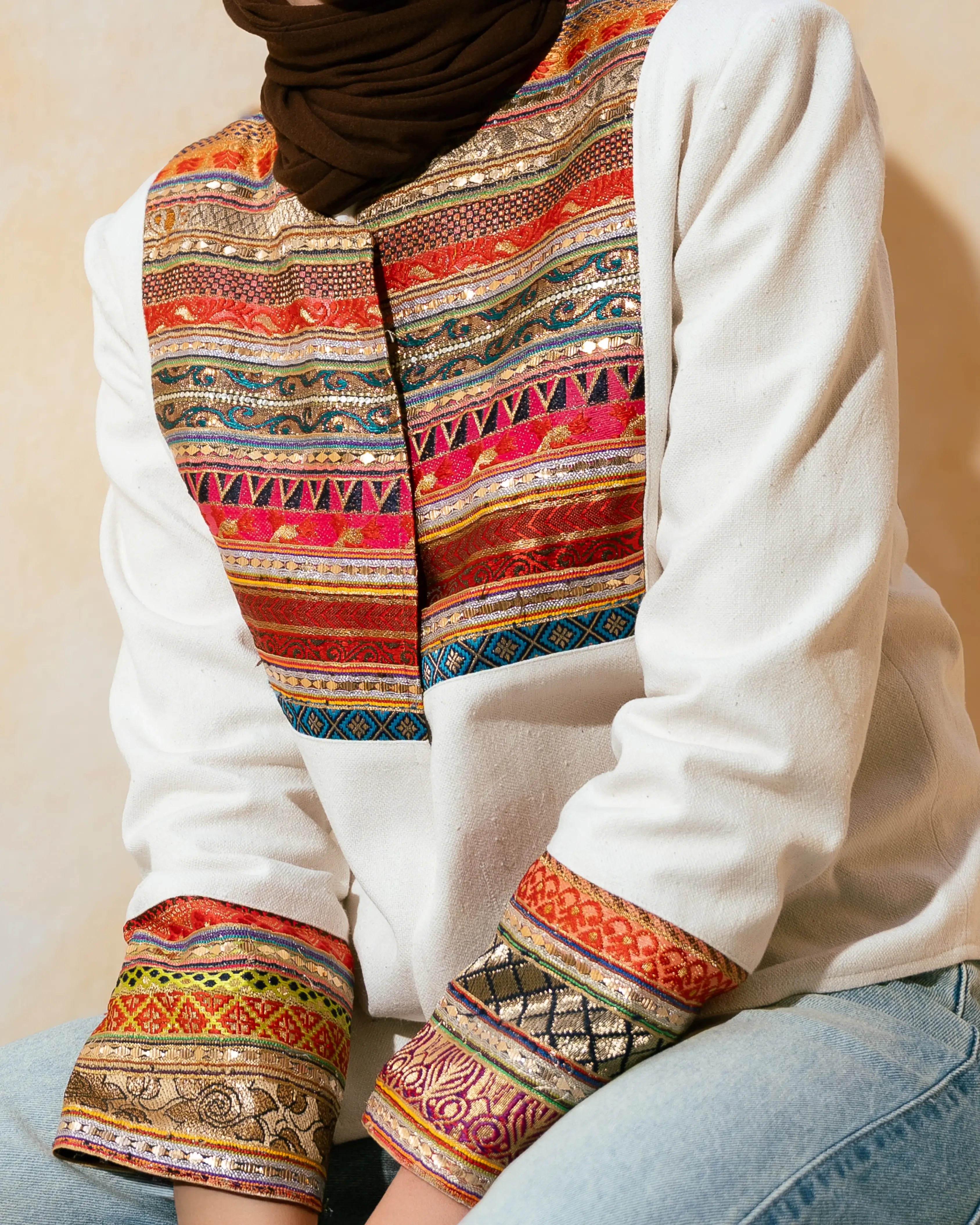 Indira Linen Jacket — Sunset Edition