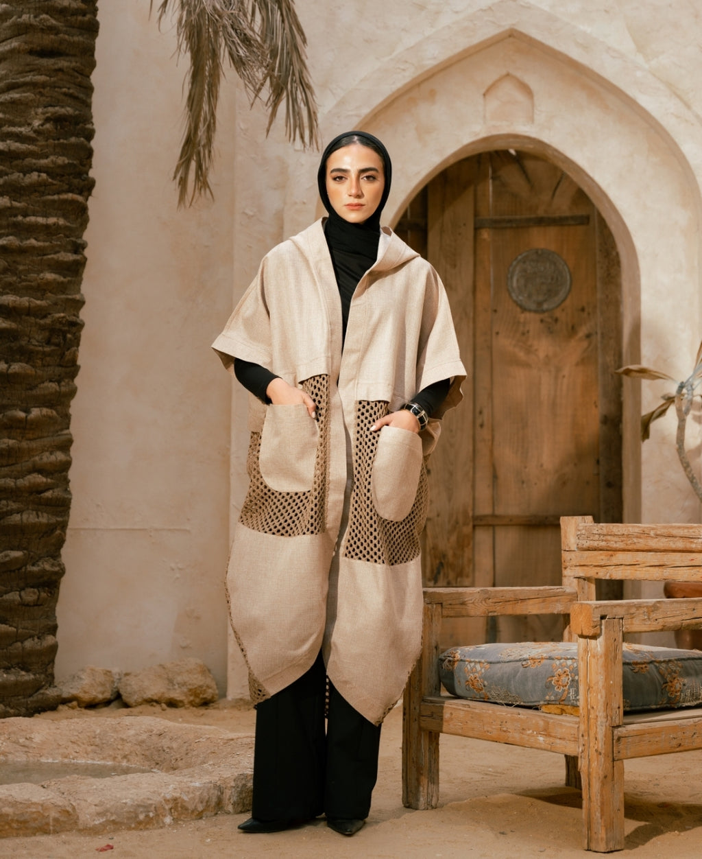 The Eclipse Cape — Sandstone Linen Edition